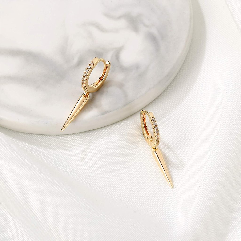 14k Gold Plated Dangle Small Hoop Cuff Earring 39$